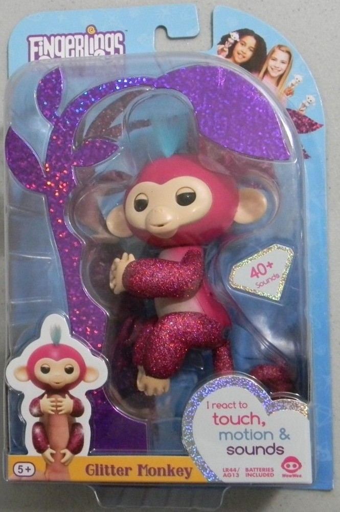 FINGERLINGS INTERACTIVE GLITTER MONKEY RAZZ WOW WEE AUTHENTIC