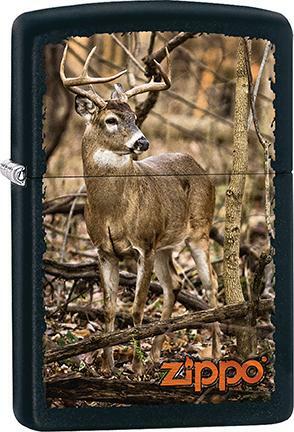 Zippo Windproof Metal Design Fire Lighter - Buck In Forest