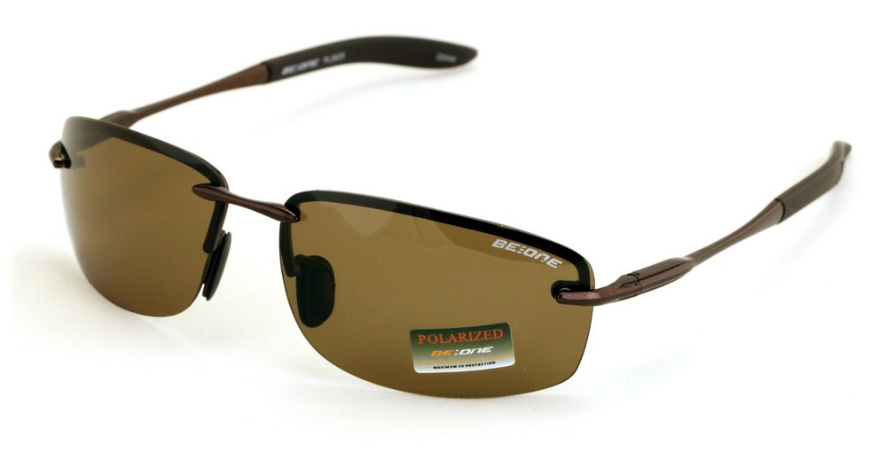 Men Rimless Polarized Rectangular Sunglasses - Extended Temple UV400 Protection