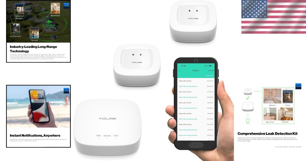 Advanced Water Leak Detection Kit - Hub, Dual Sensors, SMS & App Notifications