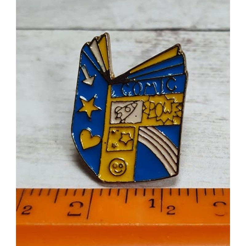 Fun Comic Book Pin for a Hat, Lapel, Lanyard, Jacket or Backpack