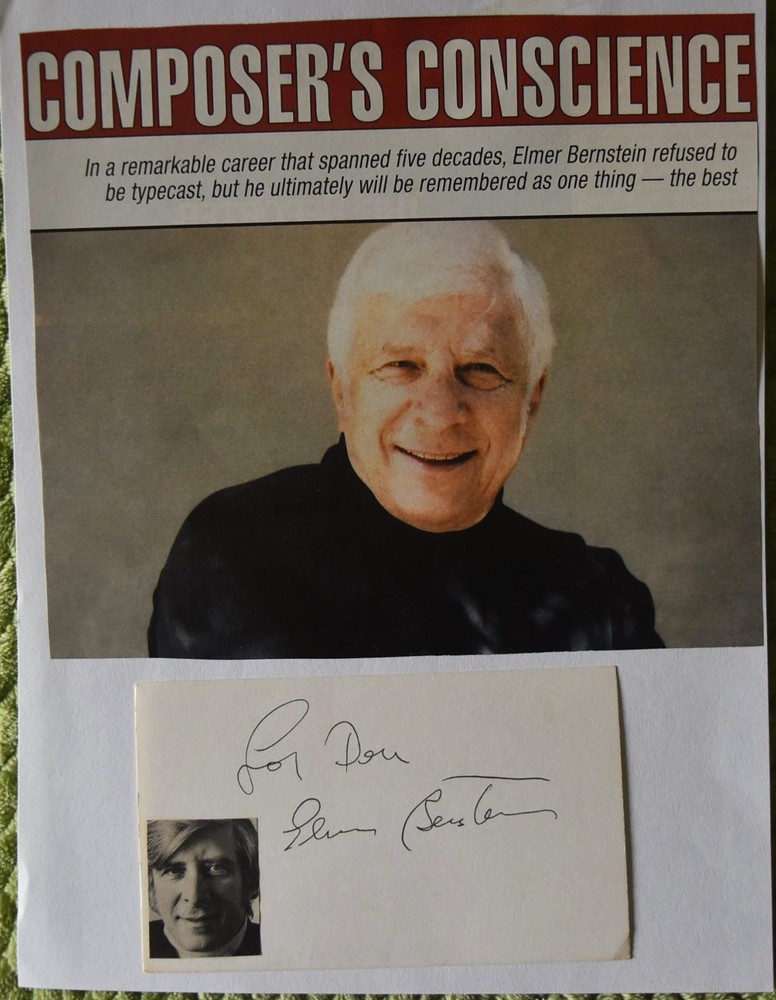 Elmer Bernstein Original Hand Signed Card