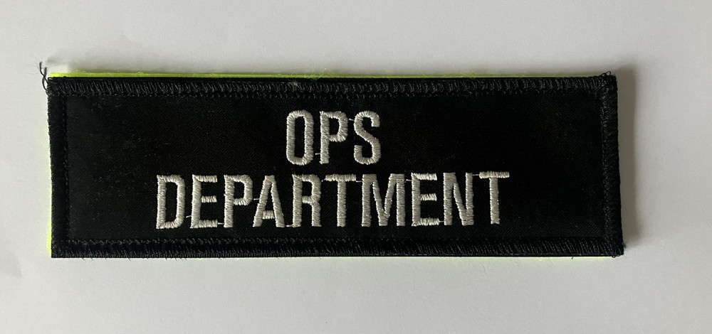 British Police Ops Department rectangular patch 15.5cms long