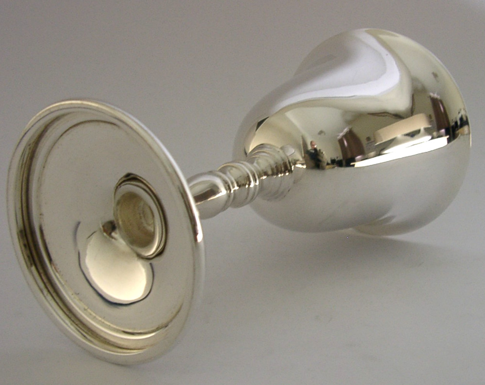 MINT ENGLISH SOLID STERLING SILVER WINE GOBLET CHALICE CUP 1978 BARWARE 166g