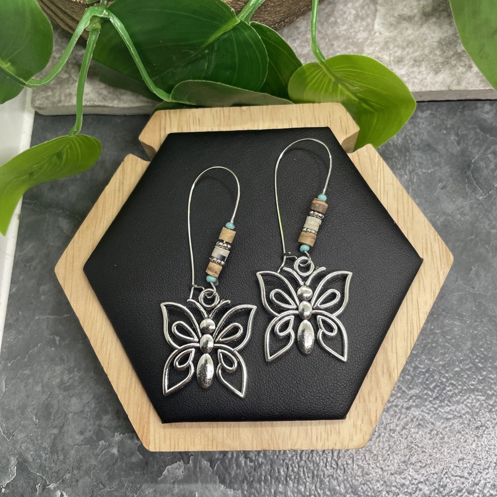 3” Silver-tone Boho Retro Earring Set Drop Dangle New Free Ship B6399
