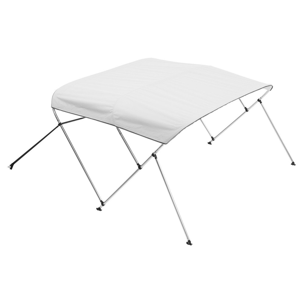 3-Bow Bimini Top: 600D Polyester, Aluminum Frame, Waterproof & Sun Shade