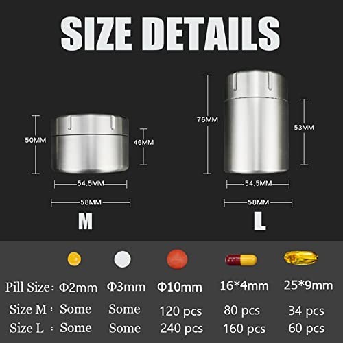 Large Waterproof Titanium Pill Container - Portable EDC Travel Case, Compact Dai