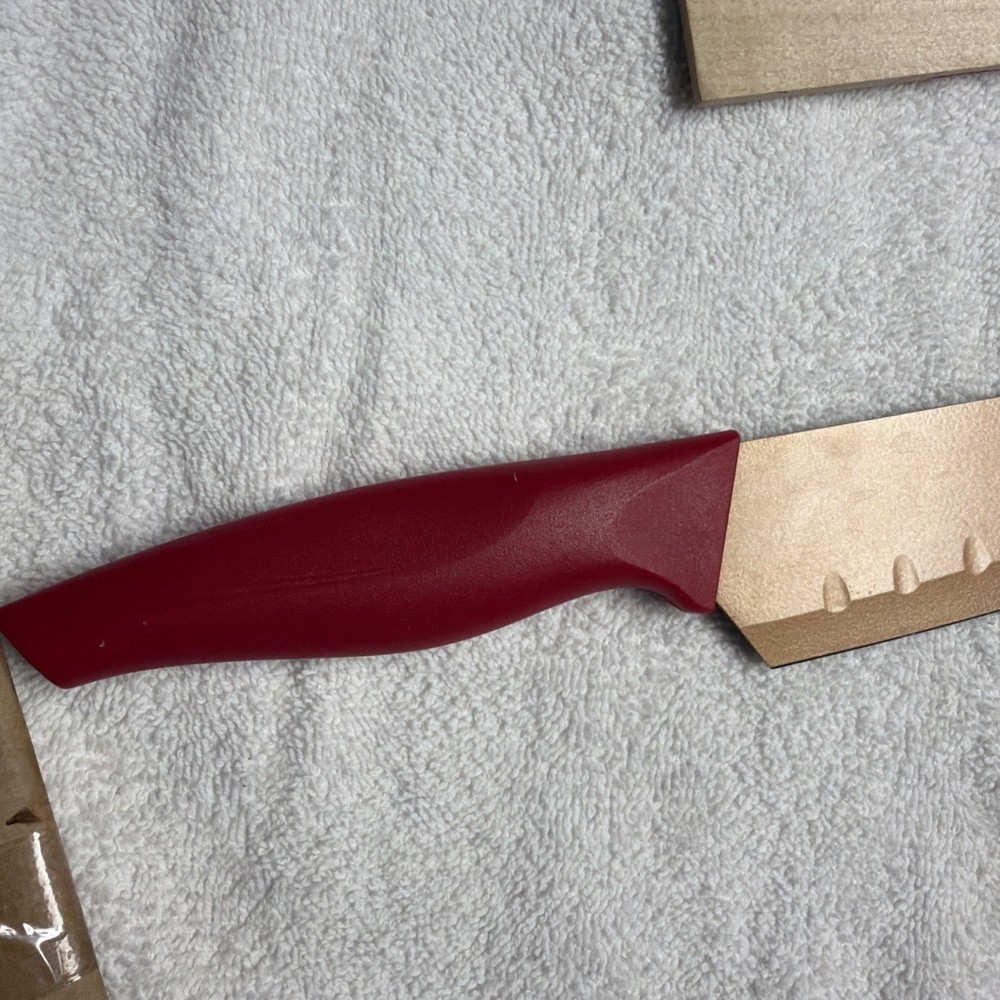 Santoku Copper Clad Non Stick Red Ergonomic Handle