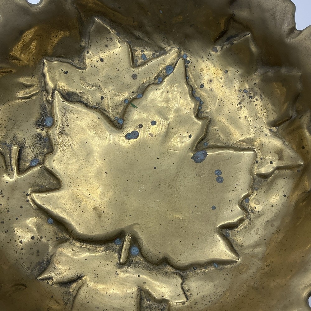 Italian Solid Brass Maple Leaf Decorative Bowl MCM , Academia, Fall, Cottage