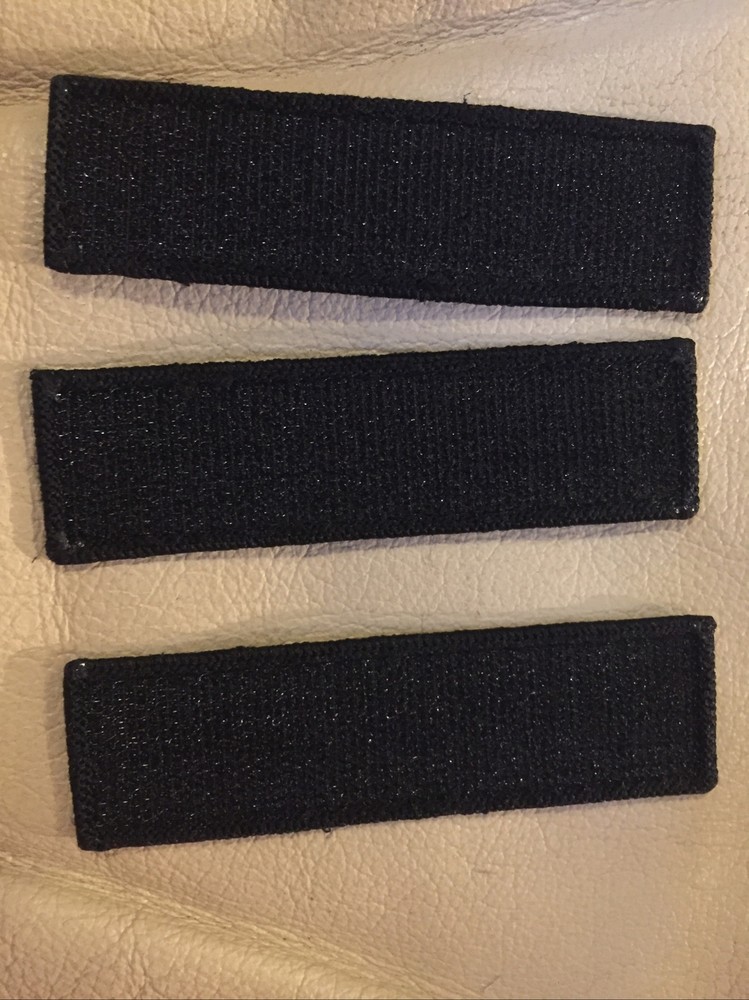3 Pack NEVER QUIT Tactical Hook & Loop Fully Embroidered Morale Tag Patch Black