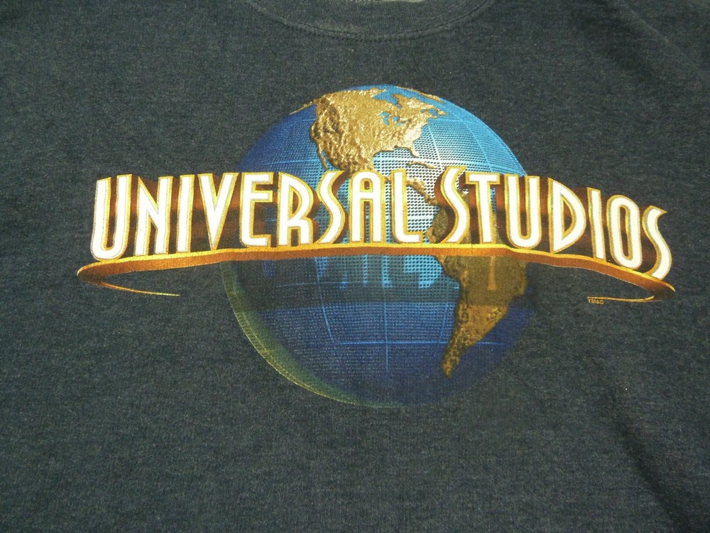 Universal Studios Sweatshirt Mens Medium Grey Graphic Logo Crew Neck Pullover