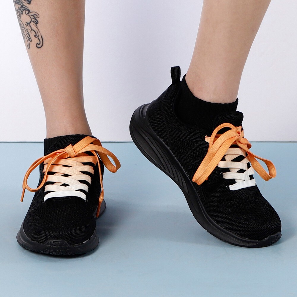 1Pair Flat Shoelaces Strings for Sneakers Athletic Running Shoes Gradient Orange