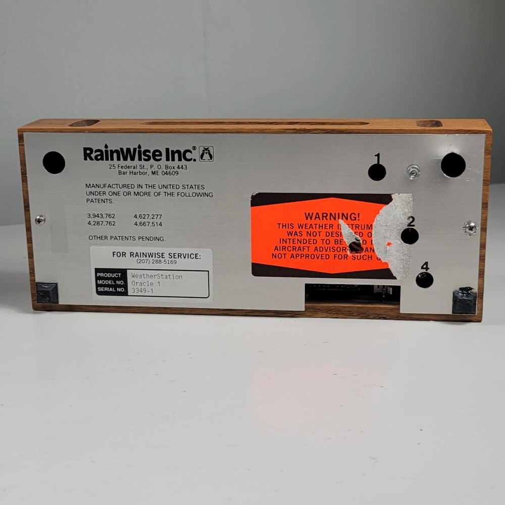 RAINWISE Oracle 1 Weather Station Control Panel Untested