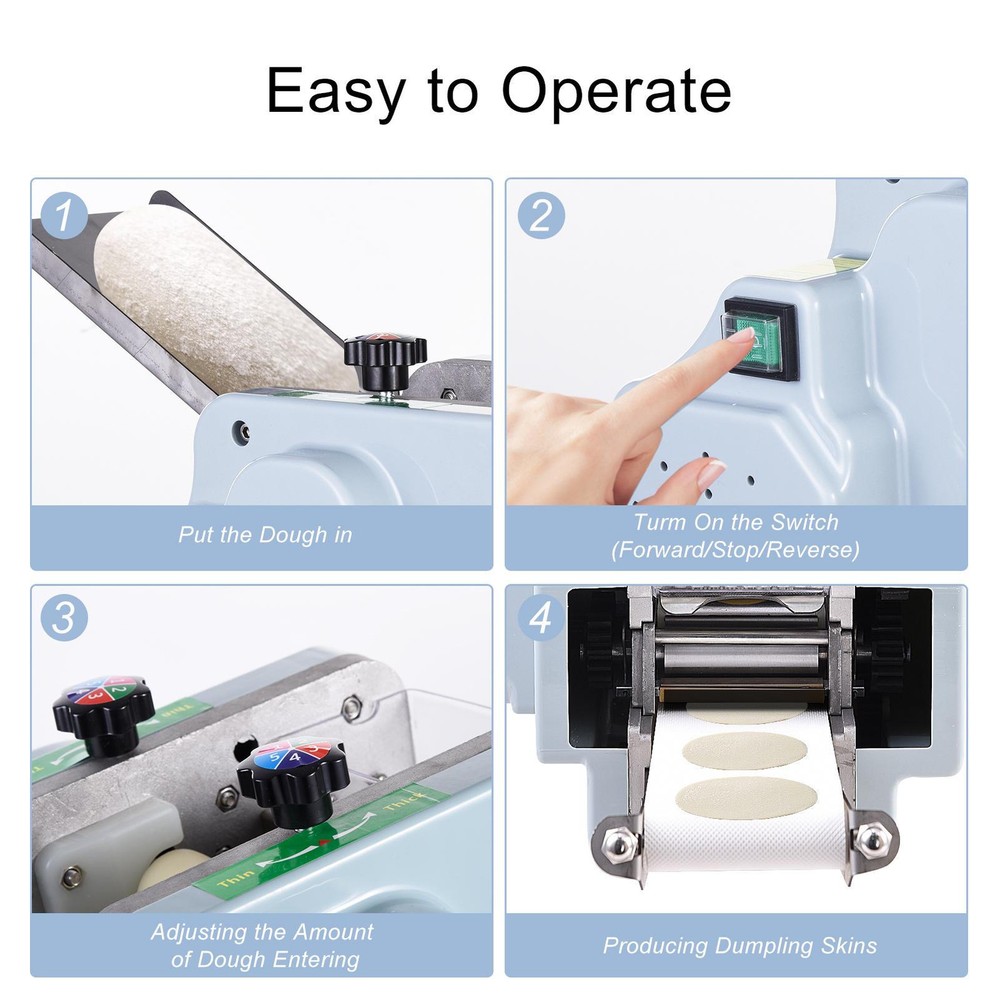 New Automatic Dumpling Skin Machine 110V Dumpling Wrapper Maker 60 Pieces/Min