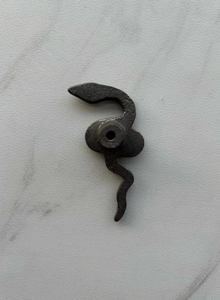 Vintage Cast Iron Snake Shape Door Drawer Cabinet Knob Handle Pull 6Pcs