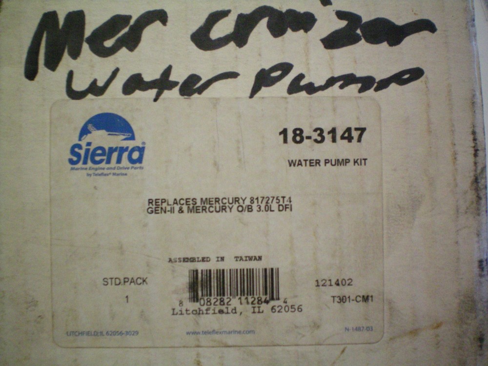 SIERRA #18-3147   WATER PUMP KIT (MERC#817275T4), FREE FREIGHT