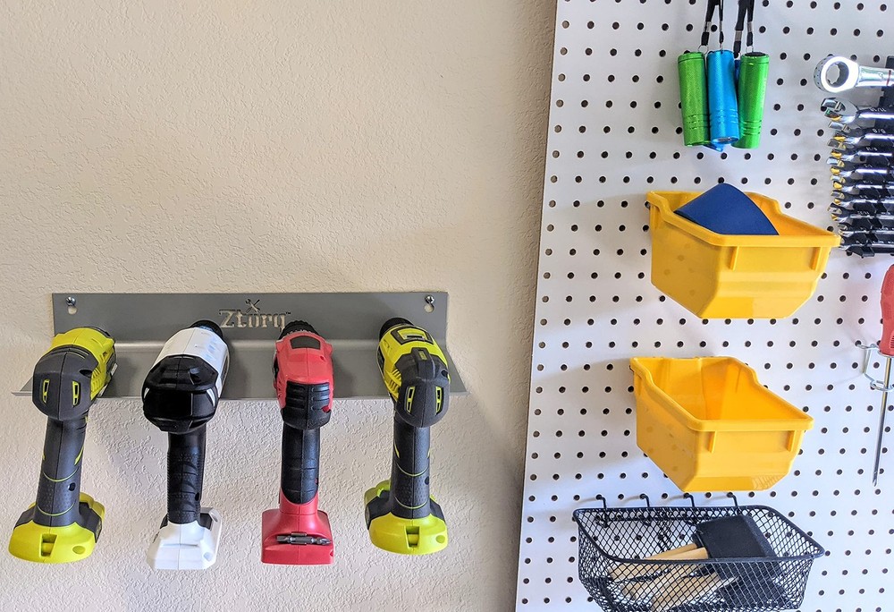 Cordless Drill Tool Organizer - Drill Holder Storage Wall Mount Rack to optim...