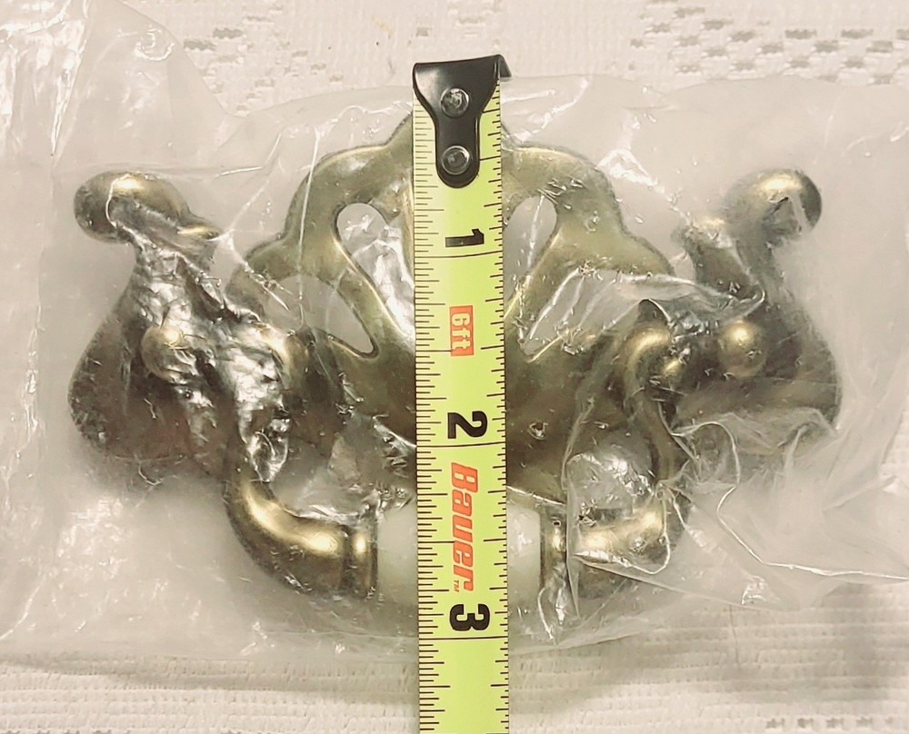 Vtg NIP Brass Drawer Pulls Ornate Ceramic Accent Drop Pull