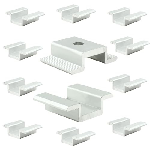 12 Pack Solar Panel Mid Clamp, 1.06 Inch Solar Panel Mounting Bracket Aluminum
