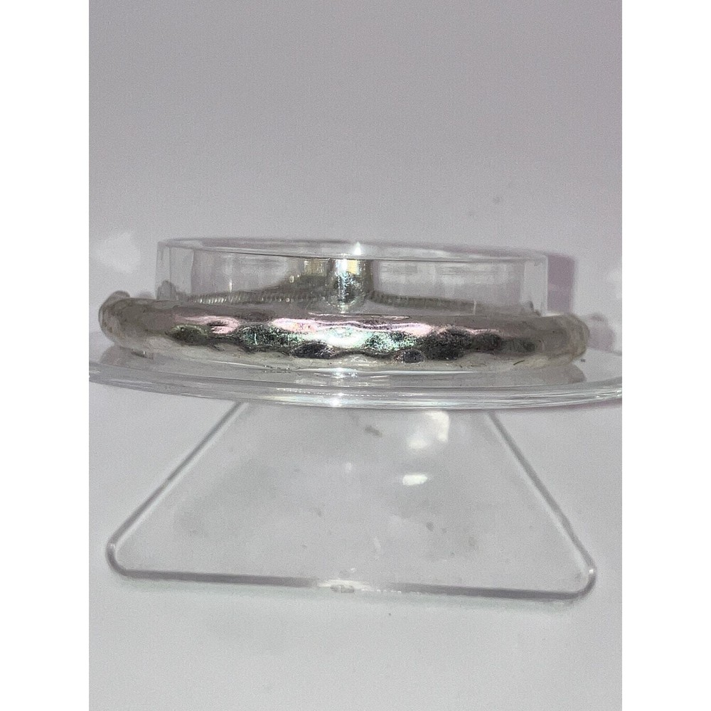 Hammered Modernistic Curved Bar with Dangle Closure Silver-Tone 4 5/8" Bracelet!