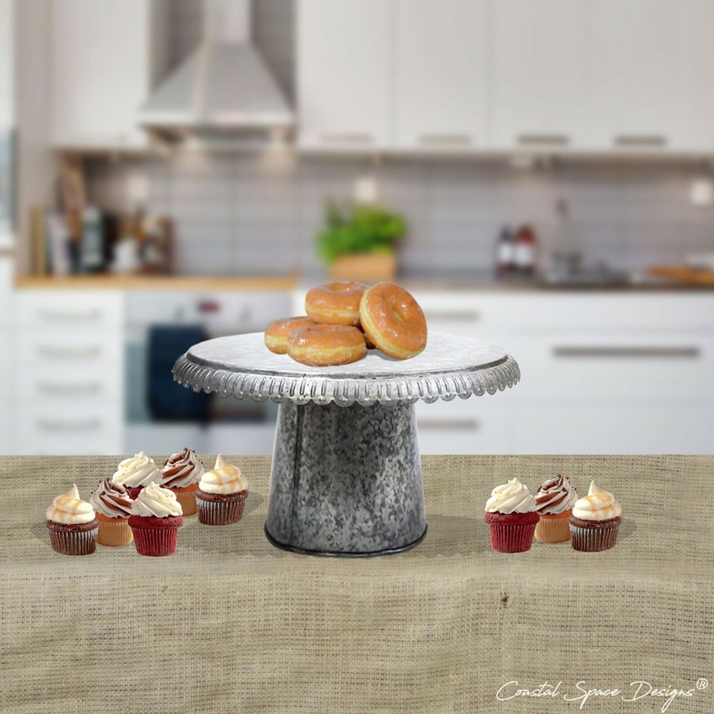 Round Metal Cupcake Stand 16", Silver