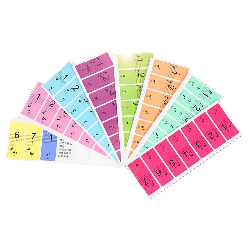1Set 88-Key Electronic Keyboard Piano Learning Key Beginner Note Sticker Labels;