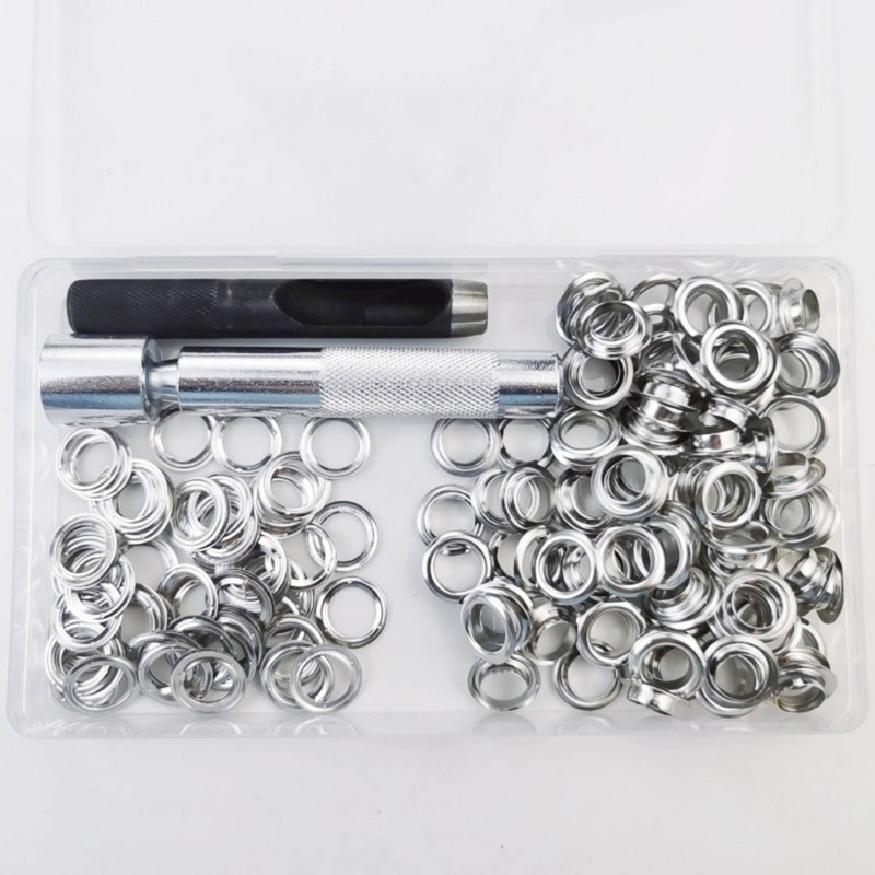 100Sets Grommet Tool 10mm Eyelets with 3pcs Installation Tools for Craft Making