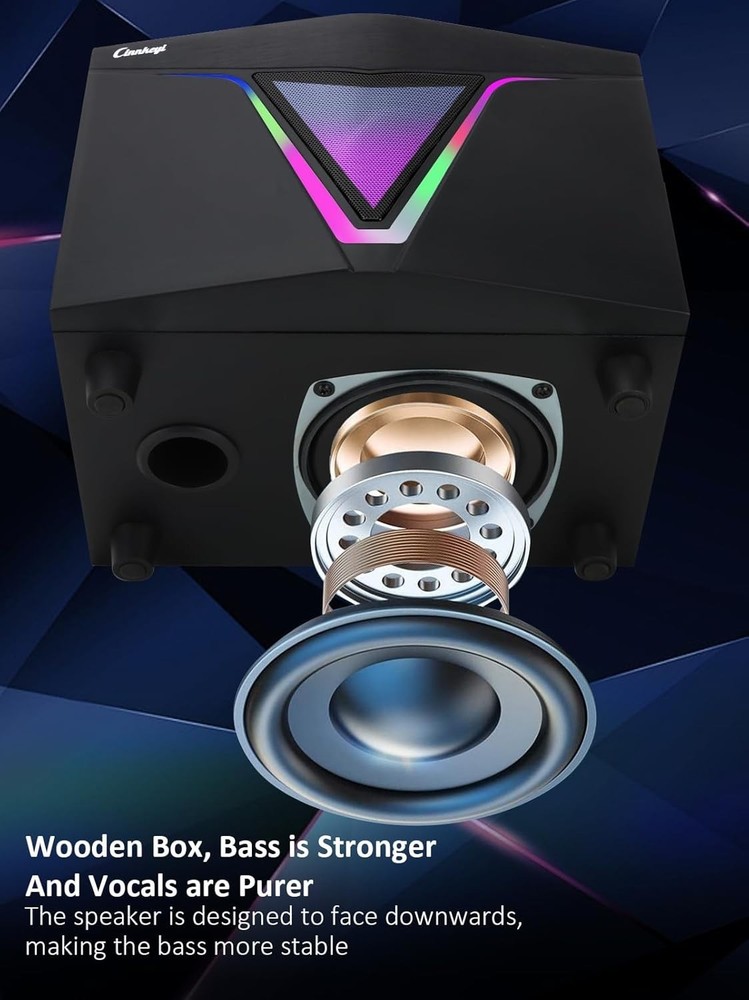 2.1 USB-Powered Computer Speaker with Subwoofer,Computer Speakers with 9 su...