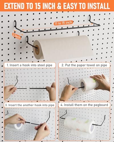 Extra Thick 1/4" Pegboard Accessories Organizer Kit, Heavy Duty Black 276PCS