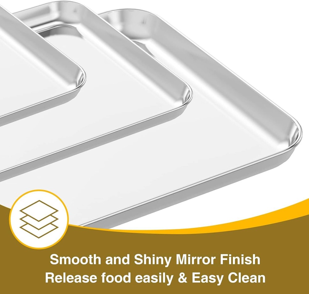 Baking Sheet with Rack Set (3 Pans + 3 Racks),Stainless Steel Baking Pan