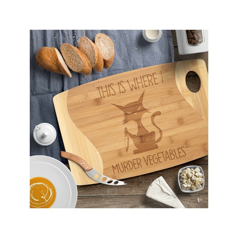 Handmade Where I Murder Vegetables Cutting Board