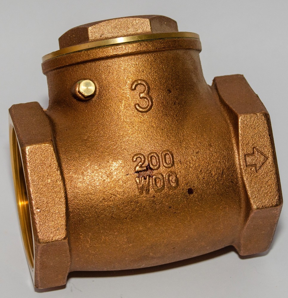 Brass 3" Threaded Swing Check Valve