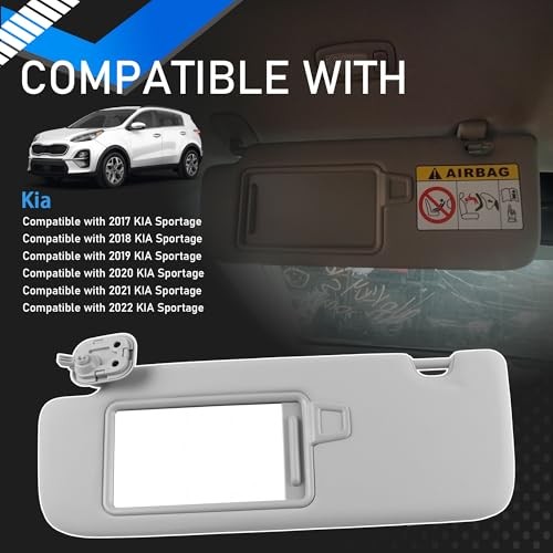 Driver Side Sun Visor Compatible with 2017 2018 2019 2020 2021 2022 KIA Left