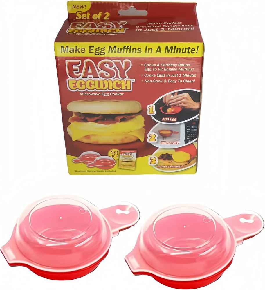 Microwave Egg Muffin Sandwich Cooker Breakfast Maker 1-Minute Egg