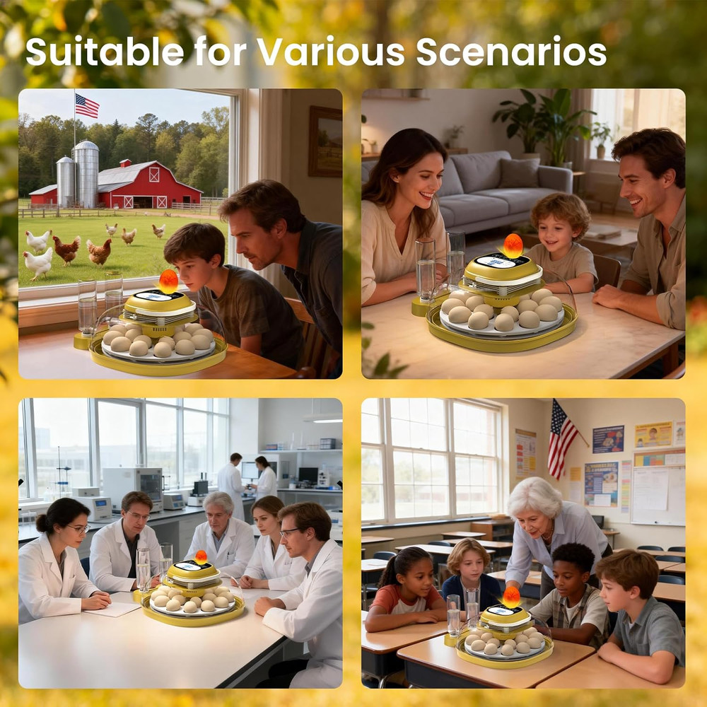 Egg Incubator 18-33 Eggs Auto Turn Humidity LED Display