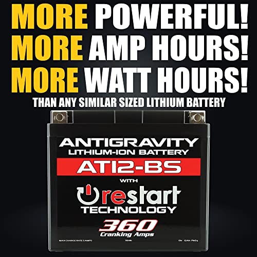 Antigravity AT12-BS Performance Lithium Motorcycle Powersport Battery with