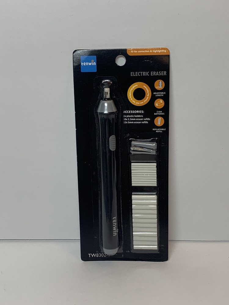 Tenwin Adjustable Electric Eraser with Rubber Refills, Battery Powered FAST SHIP