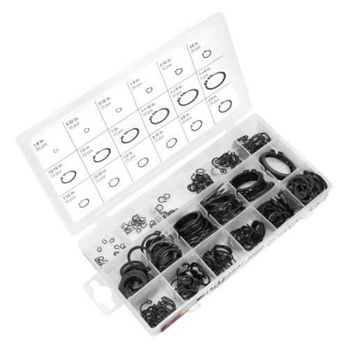 PT W5212 300 Piece External Snap Ring Assortment Pack w/ Storage Case New