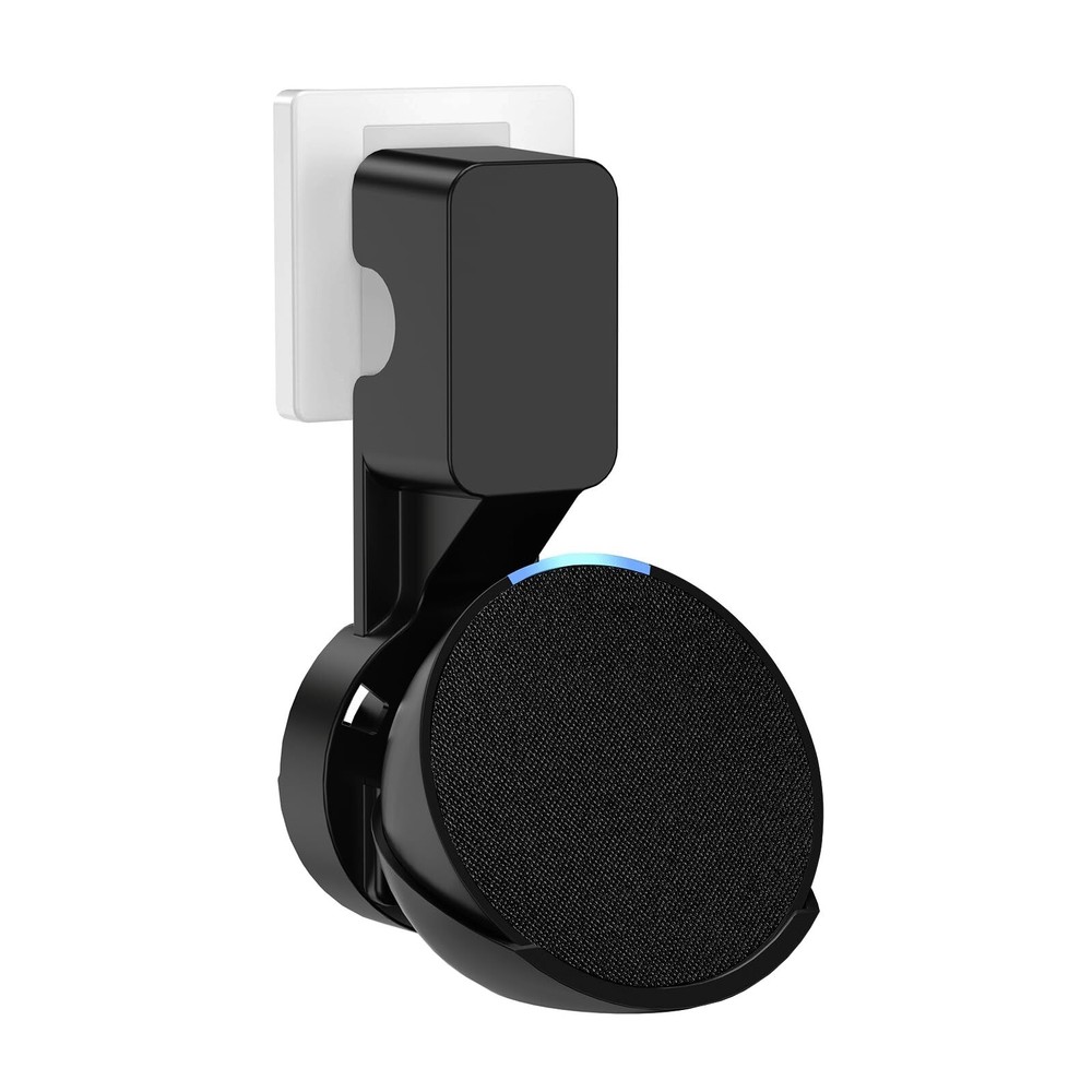 Wall Mount Holder for Echo Pop Outlet Hanger Stand with Cable Management Black