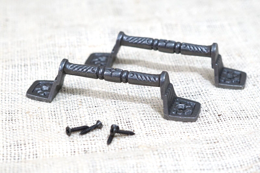 20 Cast Iron Handles Gate Pull Shed Door Handles Fancy Drawer Pulls Barn Iron