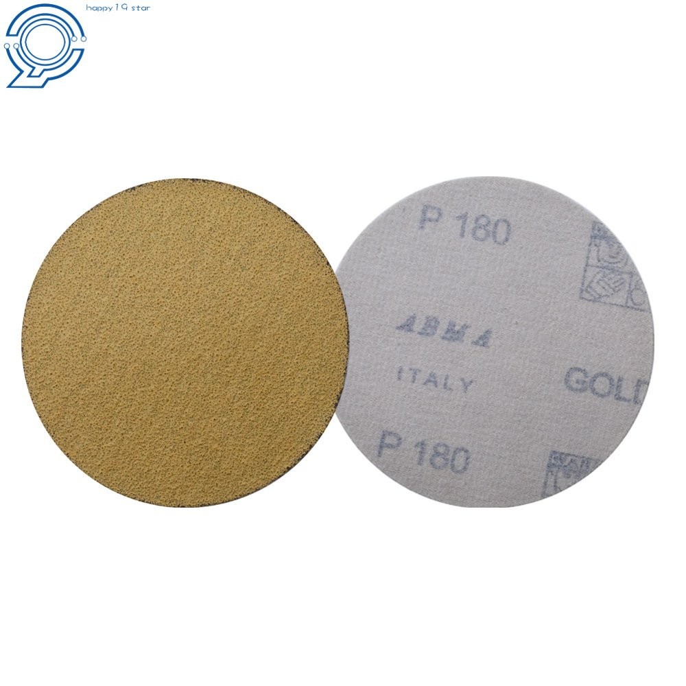 100 Pack NO-Hole 5" 180 Grit Disc Hook Loop Pads Sanding Discs Flocking