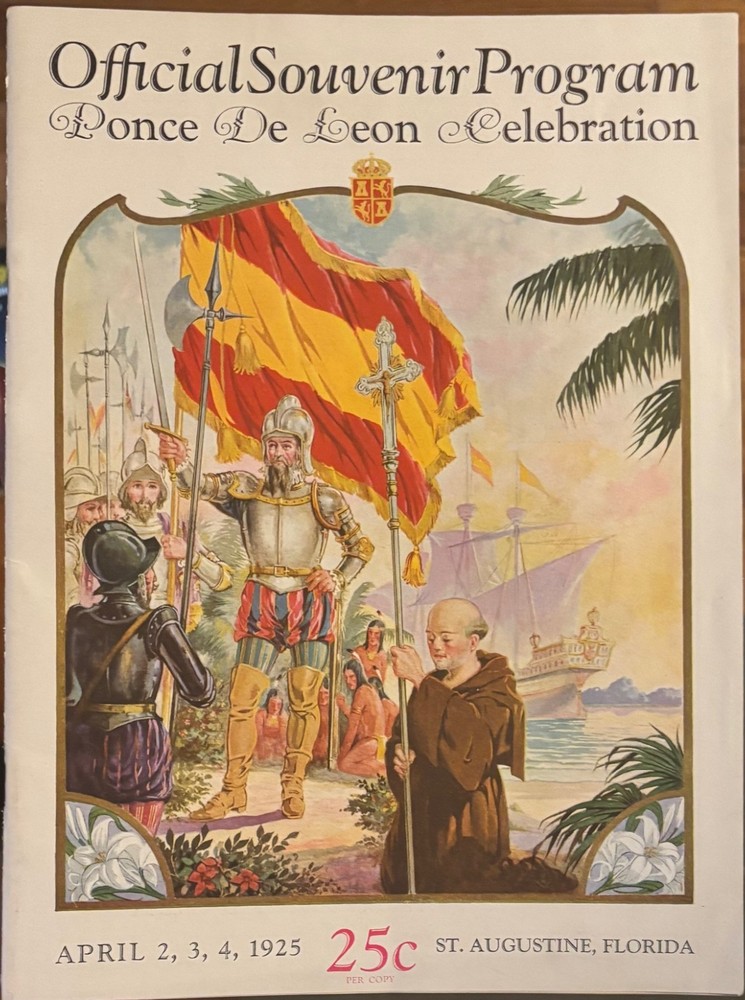 Vintage 1925 Saint Augustine Florida Ponce de Leon Celebration Souvenir Program