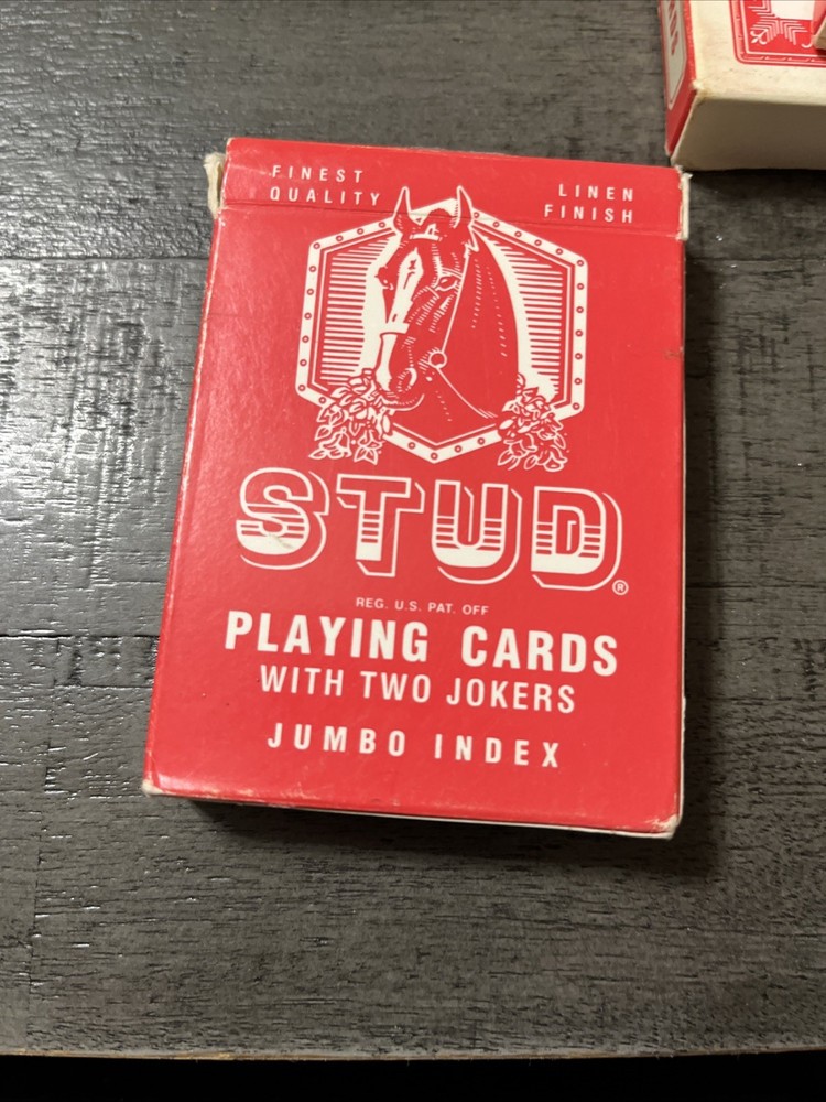Stud Playing Card Red Deck Poker Size Linen Finish Distribute Walgreens Complete