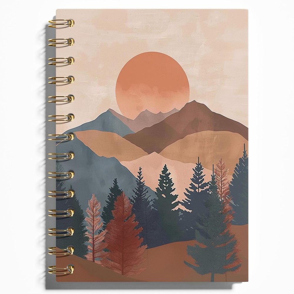 Boho Notebook - Preppy Notebooks, Nature Journal, Boho Journal, Boho Sun Moun...