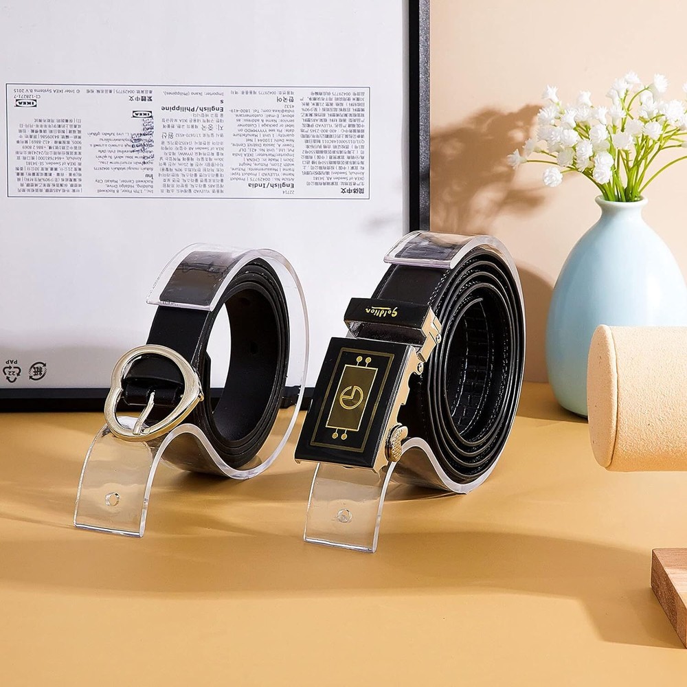 Acrylic Belt Display Stand Holder Clear Organizer Belt...