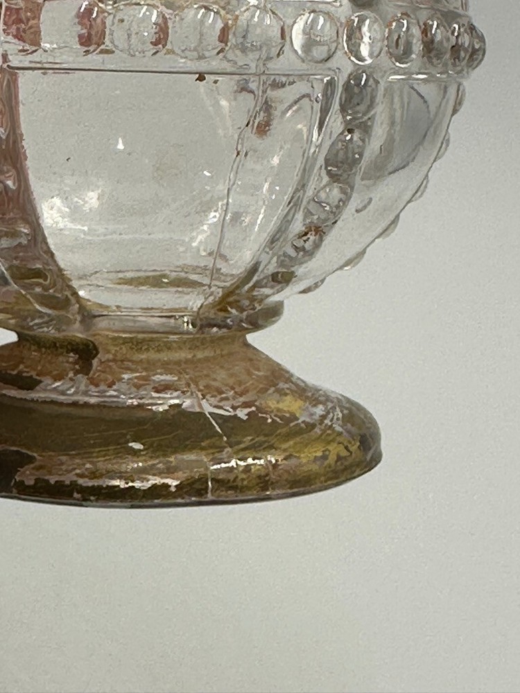 1910s Beaded LANTERN Glass CANDY CONTAINER Shaker E&A 405