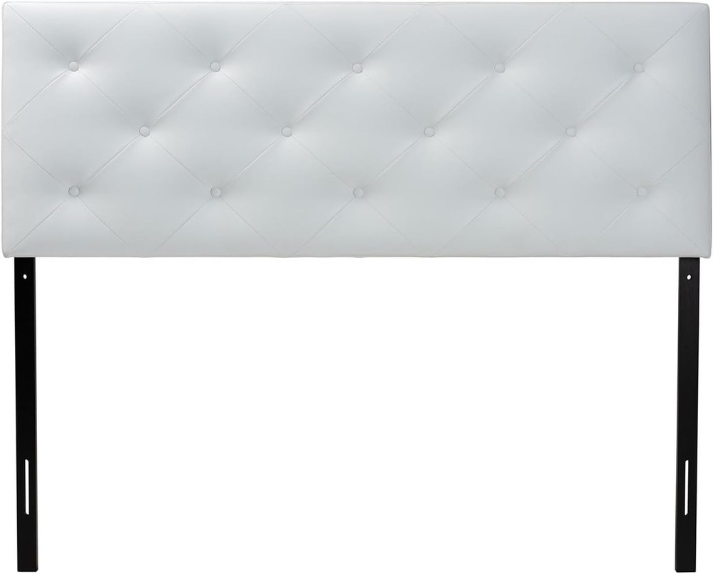 Modern White Faux Leather Full Headboard by  Baltimore