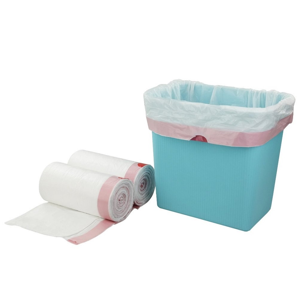 2.5 Gallon White Drawstring Trash Bags, 2 Rolls/120 Counts