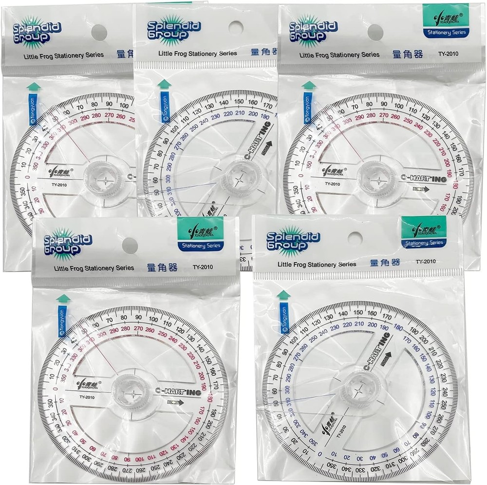 360° Protractor Pack of 30 Protactors Plastic Protractor Math Protractors Cle...
