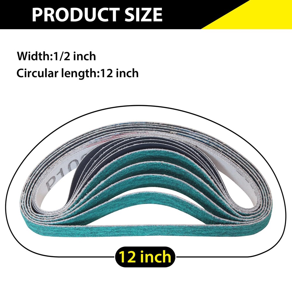 20 Pack 1/2" x 12" Replacement Sharpening Sanding Belts for Official Work Sha...